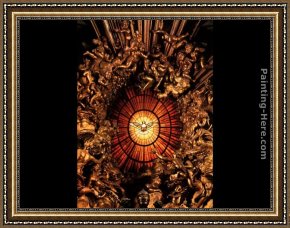 Lorenzo Framed Paintings - The Chair of Saint Peter [detail] by Gian Lorenzo Bernini